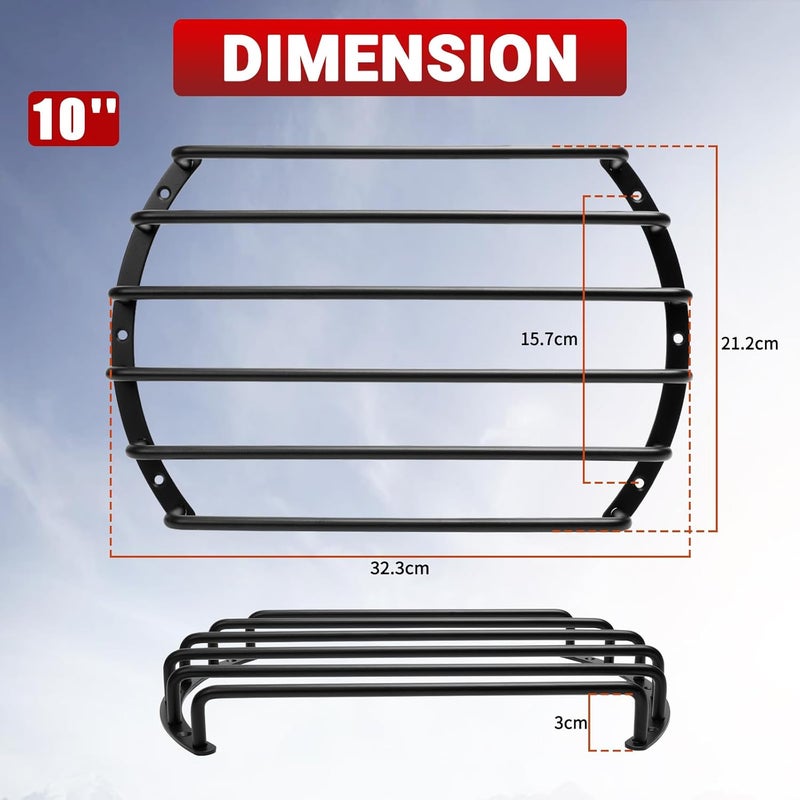 AICARS Metal Car Bar Grille Audio 10 Inches Speaker Subwoofer Grill Grille Cover 6 Bars- Pack of 1 - Image 5